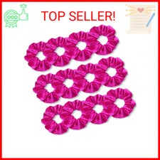 IVARYSS Hot Pink Scrunchies, Premium Velvet Soft Hair Scrunchy, Solid Colors Thi picture