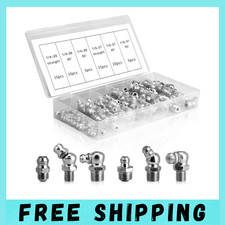 OYMLANX 110Pcs Hydraulic Grease Fittings Assortment Kit SAE Zerk Fittings 1/4 picture