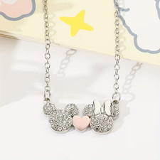 Minnie and Mickey Sapphire Love Pendant Necklace picture