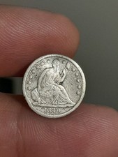 1840- P Seated Liberty Half Dime VF Details Bent #1 picture