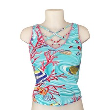 Vintage 00s Blumarine Aquatic Coral Reef Print Tank Top picture
