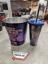 Transformers Movie Apology Tour SET OF 2 Metal Popcorn Bucket AND Cup - 2026  picture