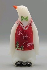 Fenton Glass Professor Penguin Hand Painted Signed Let It Snow Collection 2002 picture