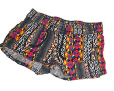 Arizona Jean Co Bright Multicolor Neon Geometric Print Shorts Small 90s Retro picture