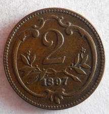 1897 AUSTRIA 2 HELLER - Excellent Coin -  - Austria Bin #A picture
