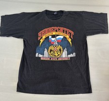 VTG Moscow State University Graphic T Shirt Tex Import XL Black Nice Fade picture