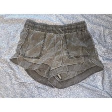 Express Women's Gray Lyocell Elastic Waist Drawstring Pull-On Shorts picture