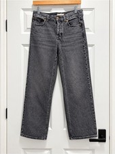 Madewell Low-Slung Baggy Jeans 24P Black Gray Wash Wide Leg Denim picture