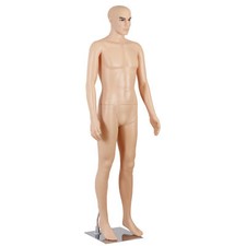 Male Full Body Realistic Mannequin Display Head Turns Dress Form with Base 72in picture