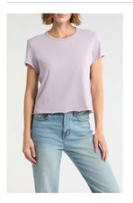 STANDARD JAMES PERSE Shrunken Tee T Shirt 2 Medium NEW NWT Parfait Lilac Purple picture