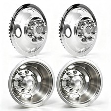 16'' Ford E350/E450 2008-2025 Stainless Steel Dual Wheel Simulator Snap on 8 Lug picture