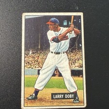 1951 Bowman Larry Doby #151 Cleveland Indians HOF Vintage Baseball Card picture