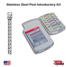 Stainless Steel Dental Post Introductory Kit 25 Assorted w/ Drills Hand Driver picture