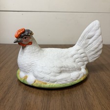 Antique Staffordshire Hen on Nest Egg Tureen Lid Cover Chicken Pottery England picture