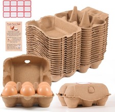 40 Pack Half Dozen Egg Cartons Bulk 6 Count, Empty Natural Paper Pulp Egg Car... picture