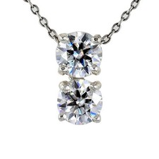 4.00Ct. Round Shape Certified White Diamond Pendant In 925 Silver - Tariffs Free picture