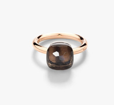 Pomellato Nudo Teo Classic Natural Smoky topaz Rings ,925 Sterling Silver Ring picture