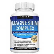 TopLux Magnesium Complex 1000mg, 8 Types for Sleep Aid Muscle Cramps Digestion picture