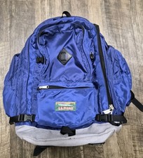 Vintage LL Bean Top Loading Mountain Trek Backpack Large Camping Hiking Blue picture
