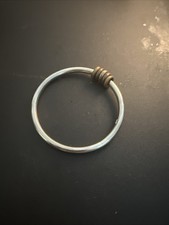 Rare Vintage Sterling Silver Bangle with 4 Copper Rings Marked 925 Mexico 11.88g picture
