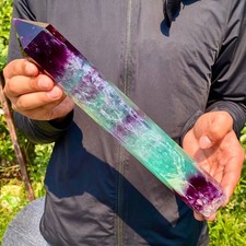 2.8LB  Natural unique colored fluorite pillar quartz crystal sample picture