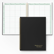 Teacher Lesson Plan Book 8 Period Undated 2026-2027 8.5 x 11 Black picture