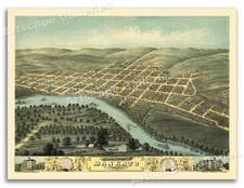Bird's Eye View 1870 Mankato Minnesota Vintage Style City Map - 18x24 picture