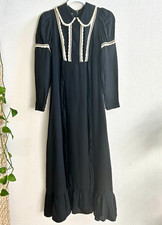 Vintage 1970s Gunne Sax Black Lace Dress by Jessica McClintock | Gothic Whimsy picture