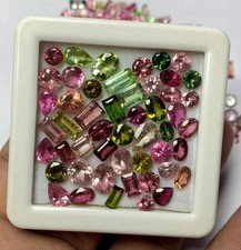 Natural 25 Piece Mix-Color Tourmaline Mix Cut Certified Loose Gemstone picture
