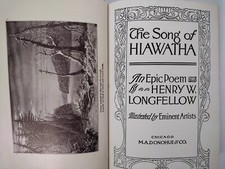 1898 SONG OF HIAWATHA Hardcover Minnehaha Ed Henry Longfellow Donohue Rare Antiq picture