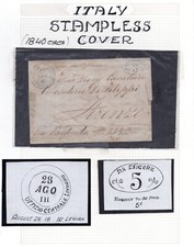Italy 1840 Stampless Cover Livorno To Firenze With Earliest Postage Due Marking picture