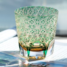 Japan Style Lead Free Glass Whisky Glass Rock Glass Edo Kiriko Handicraft 11oz picture