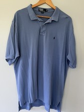 Vintage 80s/90s Polo Ralph Lauren Mens XXL Blue Short Sleeve Cotton Made in USA picture