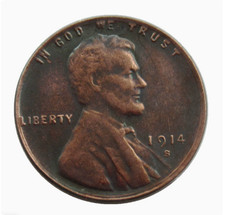 1914 S Lincoln Wheat Cent As shown in the figure picture