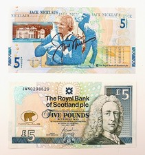 RARE JACK NICKLAUS SIGNED £5 NOTE - ISSUED & SIGNED ON 14TH JULY 2005  - MINT picture