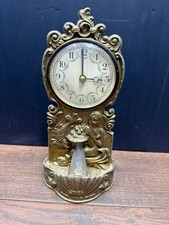 Vintage 1929 Mermaid Waterfall Motion Clock Ceramic Clock Co Non-Working Parts  picture
