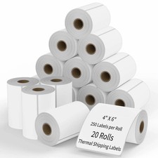 20 Rolls label 4x6 Direct Thermal Shipping 5000 labels Zebra Eltron ZP450 2844 picture