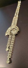 Rare Vintage Kramer Of N.Y. Rhinestone Y Drop Statement Necklace  picture