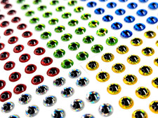 3D HOLOGRAPHIC FISH EYES - 4 Sizes - 5 Color - FLY TYING MATERIALS Stick-On Eyes picture