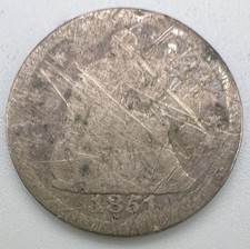 1851-O Seated Liberty Half Dime Silver Coin, Fair/AG Old US H10C, Semi Key Date picture
