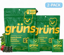 3pc Grüns Super Greens Gummies Multivitamin Superfood Gummy Bears 28 Packs- picture