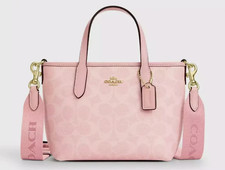 COACH City Mini Tote Bag Signature Canvas Powder Pink CW032 Outlet NEW picture