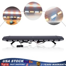 104LED Amber+White Strobe Light Bar Emergency Warn Beacon Tow Truck Response 47