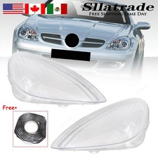 For 2005-11 Mercedes-Benz SLK200 300 R171 Left&Right Clear Headlight Lens W/Glue picture