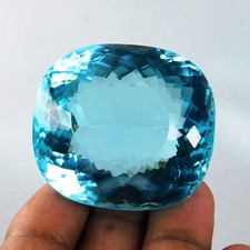 372.00 CT Flawless Sky Blue Aquamarine Cushion Cut Certified Loose Gemstone picture