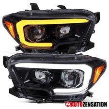 Smoke Fit 2016-2023 Toyota Tacoma Projector Headlights Lamps LED DRL Turn Signal picture