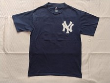 Vintage Majestic New York Yankees A.J. Burnett T Shirt Mens Medium Blue #34 picture
