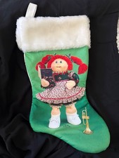 Vintage 1985 Cabbage Patch Christmas Stocking Caroling Red-Haired Girl Trumpet picture