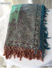 Luxury Jodhpur Indian Woven ThrowBedspread Reversible Bird Floral  100”x 86