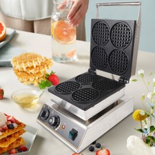 Electric Waffle Maker Machine 4pcs Round Muffin maker Commercial Nonstick Steel picture